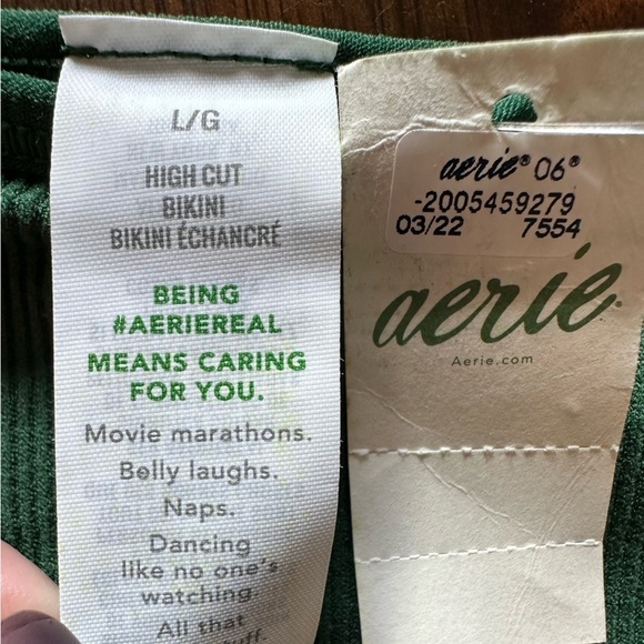 Aerie Offline Real Me ribbed longline sports bra with panty set size large NWT - Picture 9 of 9